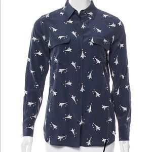 Equipment silk print blous